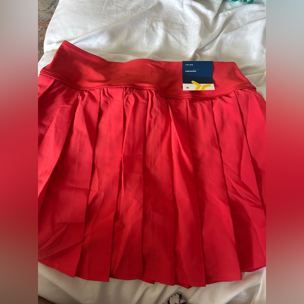 Red Pleated Skort